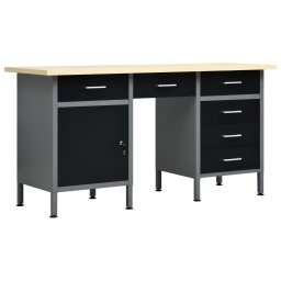 Gossi banc de lucru, negru, 160 x 60 x 85 cm, otel
