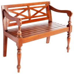 Gossi banca batavia, maro inchis, 98 cm, lemn masiv mahon