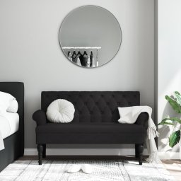 Gossi banca cu spatar, negru, 120x62x75,5 cm, textil