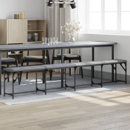 Gossi banca de bucatarie, gri deschis, 248x32x45 cm, otel si textil