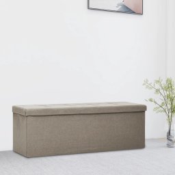 Gossi banca de depozitare pliabila, gri taupe, imitatie de panza