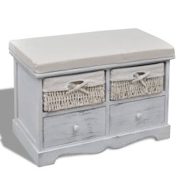 Gossi banca de depozitare, alb, 62x33x42 cm, lemn de paulownia