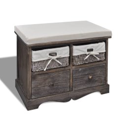 Gossi banca de depozitare, maro, 62x33x42 cm, lemn de paulownia
