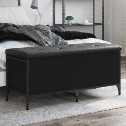 Gossi banca de depozitare, negru, 102x42x45 cm, lemn prelucrat