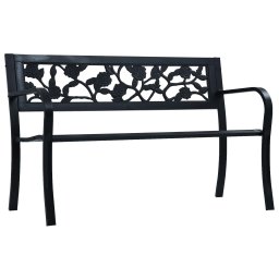 Gossi banca de gradina, negru, 125 cm, otel