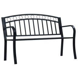 Gossi banca de gradina, negru, 125 cm, otel