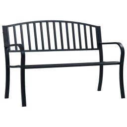 Gossi banca de gradina, negru, 125 cm, otel