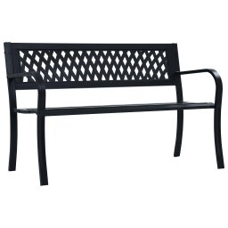 Gossi banca de gradina, negru, 125 cm, otel