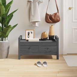 Gossi banca de hol, gri, 80x40x43 cm, lemn masiv pin