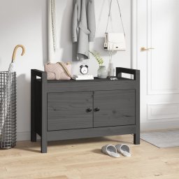 Gossi banca de hol, gri, 80x40x60 cm, lemn masiv pin