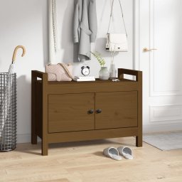 Gossi banca de hol, maro miere, 80x40x60 cm, lemn masiv pin