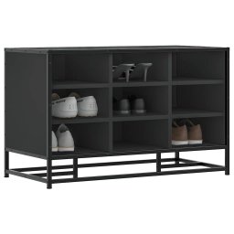 Gossi banca de pantofi neagra 84x40x53,5 cm lemn si metal prelucrat