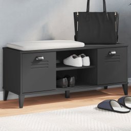 Gossi banca de pantofi „viken”, negru, 106x35x45 cm, lemn prelucrat