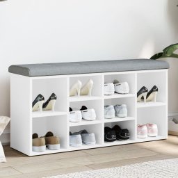 Gossi banca de pantofi, alb, 102x32x50 cm, lemn prelucrat