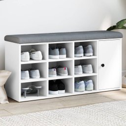 Gossi banca de pantofi, alb, 102x32x50 cm, lemn prelucrat