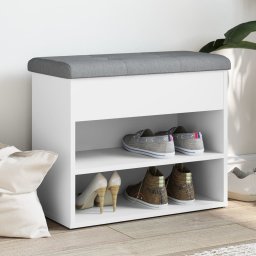 Gossi banca de pantofi, alb, 62x32x50 cm, lemn prelucrat