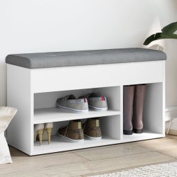Gossi banca de pantofi, alb, 82x32x45,5 cm, lemn prelucrat