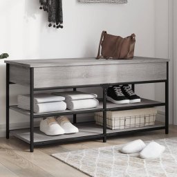 Gossi banca de pantofi, gri sonoma, 100x42,5x50 cm, lemn prelucrat