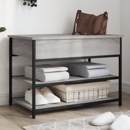 Gossi banca de pantofi, gri sonoma, 70x42,5x50 cm, lemn prelucrat