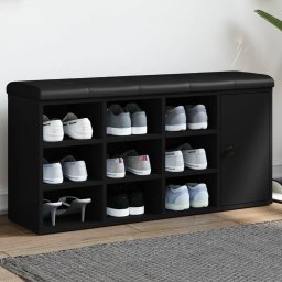 Gossi banca de pantofi, negru, 102x32x50 cm, lemn prelucrat