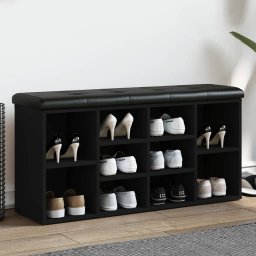 Gossi banca de pantofi, negru, 102x32x50 cm, lemn prelucrat