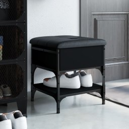 Gossi banca de pantofi, negru, 42x42x45 cm, lemn prelucrat