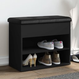 Gossi banca de pantofi, negru, 62x32x50 cm, lemn prelucrat