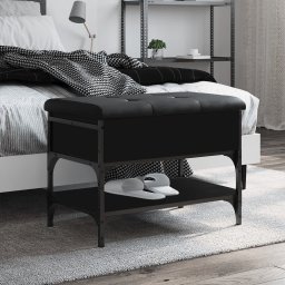 Gossi banca de pantofi, negru, 62x42x45 cm, lemn prelucrat