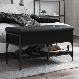 Gossi banca de pantofi, negru, 82x42x45 cm, lemn prelucrat