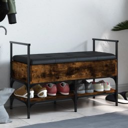 Gossi banca de pantofi, stejar fumuriu 85,5x42x57,5 cm lemn prelucrat