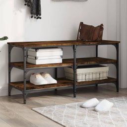 Gossi banca de pantofi, stejar fumuriu, 100x38,5x49 cm lemn prelucrat
