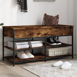 Gossi banca de pantofi, stejar fumuriu, 100x42,5x50 cm lemn prelucrat