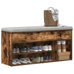 Gossi banca de pantofi, stejar fumuriu, 102x30,5x45 cm lemn prelucrat