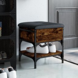 Gossi banca de pantofi, stejar fumuriu, 42x42x45 cm, lemn prelucrat