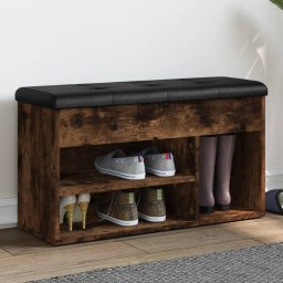 Gossi banca de pantofi, stejar fumuriu, 82x32x45,5 cm, lemn prelucrat