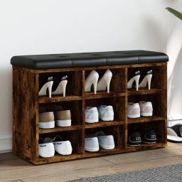 Gossi banca de pantofi, stejar fumuriu, 82x32x50 cm, lemn prelucrat