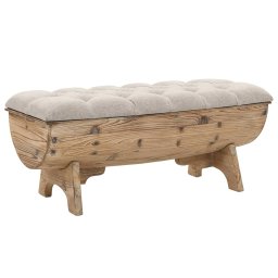 Gossi banca depozitare, lemn masiv si material textil 103x51x44 cm