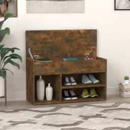 Gossi banca pentru pantofi stejar fumuriu 80x30x45 cm lemn prelucrat