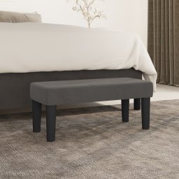 Gossi banca, gri inchis, 70x30x30 cm, catifea
