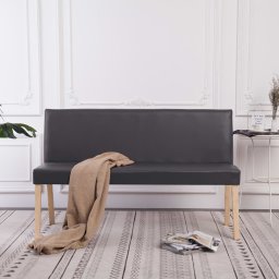 Gossi banca, gri, 139,5 cm, piele ecologica
