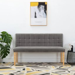 Gossi banca, gri, 140 cm, catifea