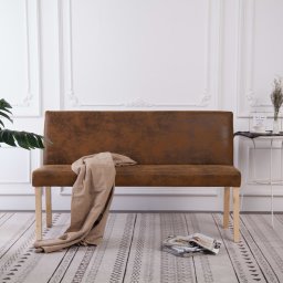 Gossi banca, maro, 139,5 cm, piele intoarsa ecologica