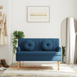 Gossi bancheta cu perne, albastru, 113x64,5x75,5 cm, textil