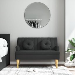 Gossi bancheta cu perne, negru, 113x64,5x75,5 cm, textil