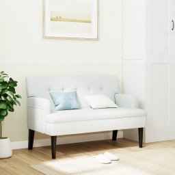 Gossi bancheta cu spatar, alb, 112x65,5x75 cm piele ecologica