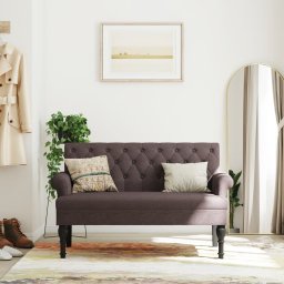 Gossi bancheta cu spatar, maro inchis, 120x62x75,5 cm, textil