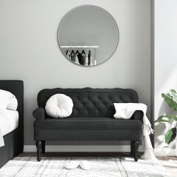 Gossi bancheta cu spatar, negru, 119,5x64,5x75 cm, catifea