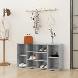 Gossi bancheta pantofar, gri beton, 103x30x54,5 cm, lemn prelucrat