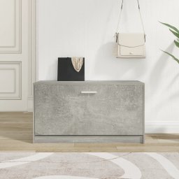 Gossi bancheta pantofar, gri beton, 80x24x45 cm, lemn compozit