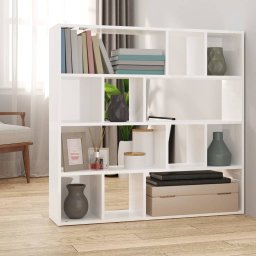 Gossi biblioteca/separator camera, alb extralucios, 105x24x102 cm